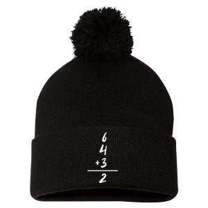 Baseball Inspired Math 6 4 3 2 Double Play Softball Game Pom Pom 12in Knit Beanie