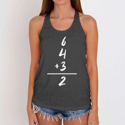 Baseball Inspired Math 6 4 3 2 Double Play Softball Game Women's Knotted Racerback Tank