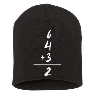 Baseball Inspired Math 6 4 3 2 Double Play Softball Game Short Acrylic Beanie