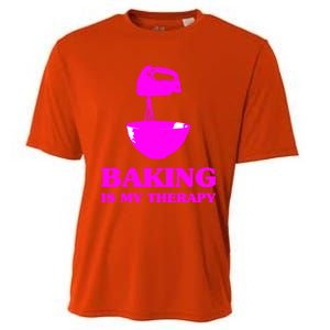 Baking Is My Therapy Foodie Cookie Baker Bakery Gift Cooling Performance Crew T-Shirt