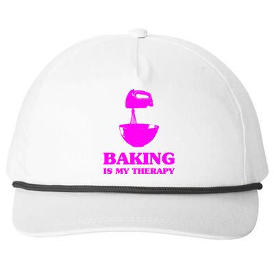 Baking Is My Therapy Foodie Cookie Baker Bakery Gift Snapback Five-Panel Rope Hat