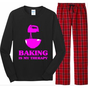 Baking Is My Therapy Foodie Cookie Baker Bakery Gift Long Sleeve Pajama Set