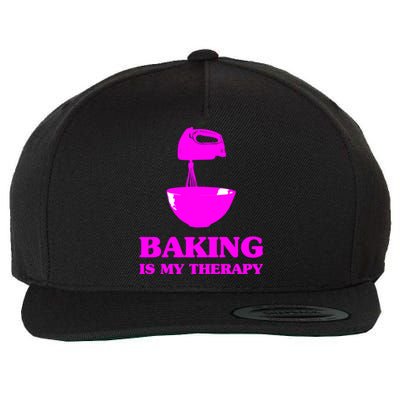 Baking Is My Therapy Foodie Cookie Baker Bakery Gift Wool Snapback Cap