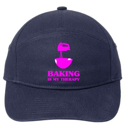 Baking Is My Therapy Foodie Cookie Baker Bakery Gift 7-Panel Snapback Hat