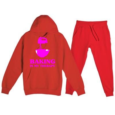 Baking Is My Therapy Foodie Cookie Baker Bakery Gift Premium Hooded Sweatsuit Set