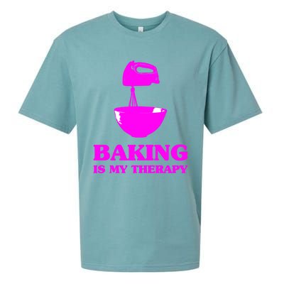 Baking Is My Therapy Foodie Cookie Baker Bakery Gift Sueded Cloud Jersey T-Shirt