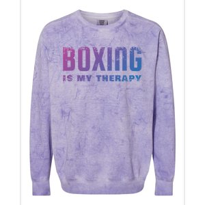 Boxing Is My Therapy Boxer Cool Gift Colorblast Crewneck Sweatshirt