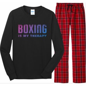 Boxing Is My Therapy Boxer Cool Gift Long Sleeve Pajama Set