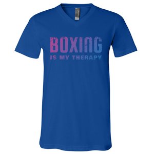 Boxing Is My Therapy Boxer Cool Gift V-Neck T-Shirt