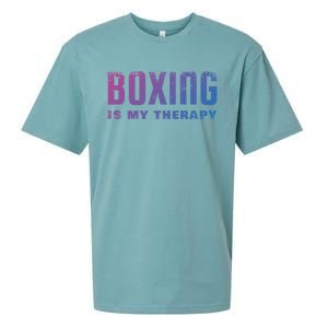 Boxing Is My Therapy Boxer Cool Gift Sueded Cloud Jersey T-Shirt