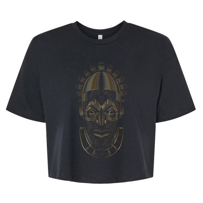 Benin Ivory Mask Gold Bella+Canvas Jersey Crop Tee