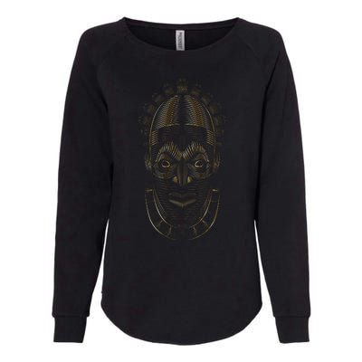 Benin Ivory Mask Gold Womens California Wash Sweatshirt