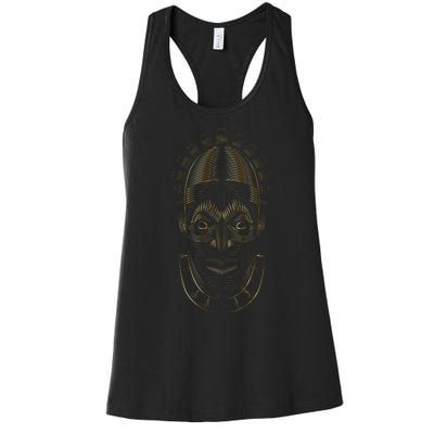 Benin Ivory Mask Gold Women's Racerback Tank