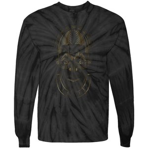 Benin Ivory Mask Gold Tie-Dye Long Sleeve Shirt