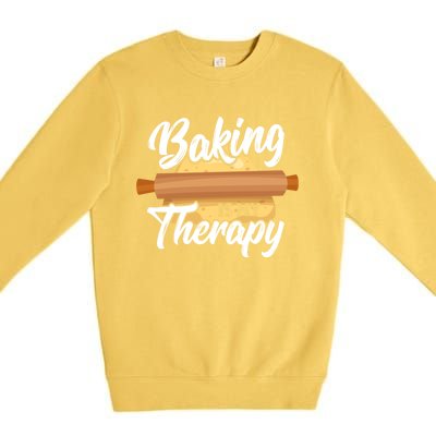 Baking Is My Therapy Baker Bake Bakery Owner Pastry Maker Great Gift Premium Crewneck Sweatshirt