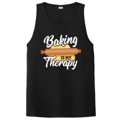 Baking Is My Therapy Baker Bake Bakery Owner Pastry Maker Great Gift PosiCharge Competitor Tank