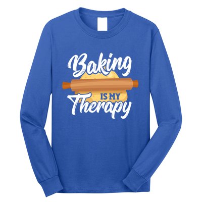 Baking Is My Therapy Baker Bake Bakery Owner Pastry Maker Great Gift Long Sleeve Shirt