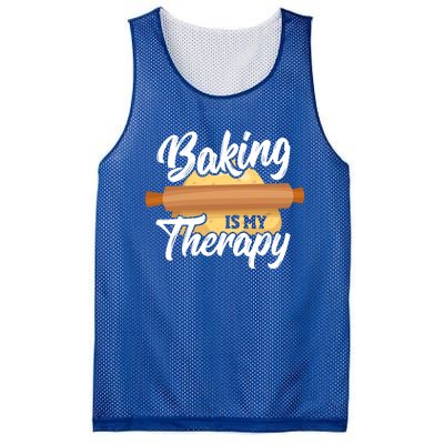 Baking Is My Therapy Baker Bake Bakery Owner Pastry Maker Great Gift Mesh Reversible Basketball Jersey Tank