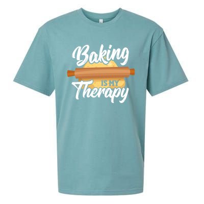 Baking Is My Therapy Baker Bake Bakery Owner Pastry Maker Great Gift Sueded Cloud Jersey T-Shirt