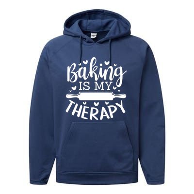 Baking Is My Therapy Don't Need A Rehab But Flour And Sugar Great Gift Performance Fleece Hoodie