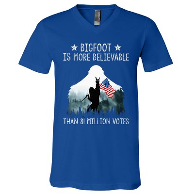 Bigfoot Is More Believable Than 81 Million Votes V-Neck T-Shirt