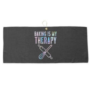 Baking Is My Therapy Baker Bake Cake Bread Pastry Chef Food Cute Gift Large Microfiber Waffle Golf Towel