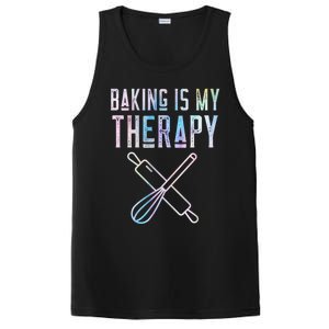 Baking Is My Therapy Baker Bake Cake Bread Pastry Chef Food Cute Gift PosiCharge Competitor Tank