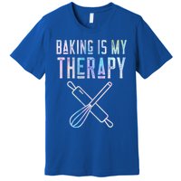 Baking Is My Therapy Baker Bake Cake Bread Pastry Chef Food Cute Gift Premium T-Shirt