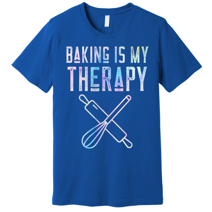 Baking Is My Therapy Baker Bake Cake Bread Pastry Chef Food Cute Gift Premium T-Shirt