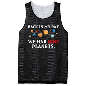 Back In My Day We Had Nine Planets Solar System Astronomy Mesh Reversible Basketball Jersey Tank