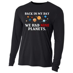 Back In My Day We Had Nine Planets Solar System Astronomy Cooling Performance Long Sleeve Crew