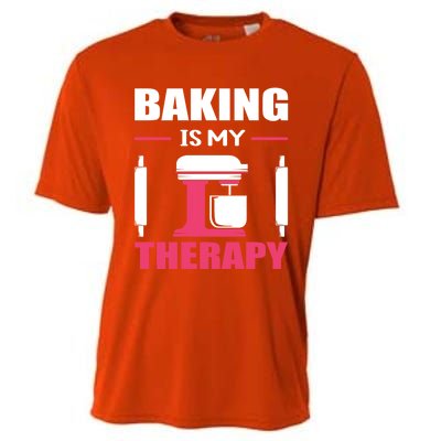 Baking Is My Therapy! Kitchen Baker Passion Great Gift Cooling Performance Crew T-Shirt