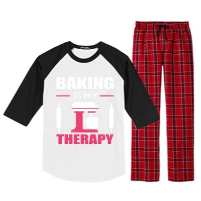 Baking Is My Therapy! Kitchen Baker Passion Great Gift Raglan Sleeve Pajama Set