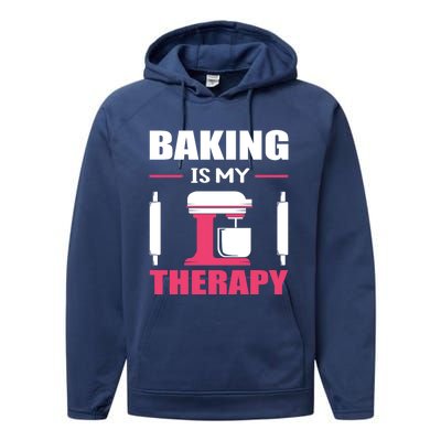 Baking Is My Therapy! Kitchen Baker Passion Great Gift Performance Fleece Hoodie