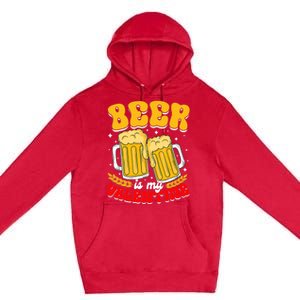 Beer Is My Valentine Beer Lover Single Funny Valentine's Day Premium Pullover Hoodie