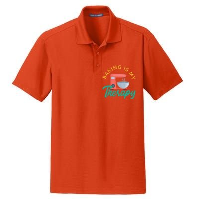 Baking Is My Therapy Baker Baking Pastry Lover Gift Dry Zone Grid Polo