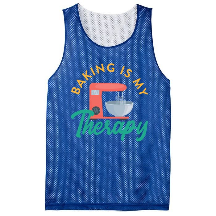 Baking Is My Therapy Baker Baking Pastry Lover Gift Mesh Reversible Basketball Jersey Tank