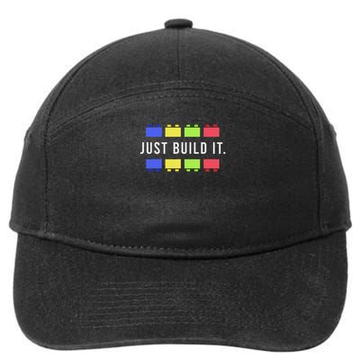 Build It Master Builder Construction Building Blocks Bricks 7-Panel Snapback Hat