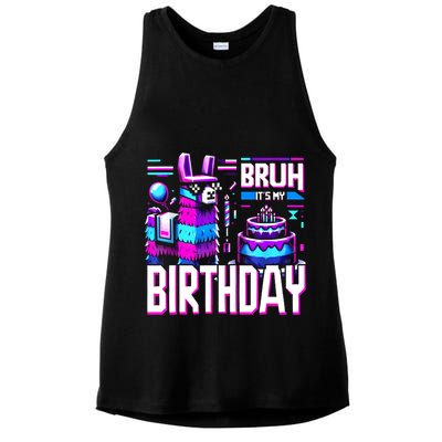 Bruh Its My Birthday Llama Pinata Family Party Bday Ladies PosiCharge Tri-Blend Wicking Tank