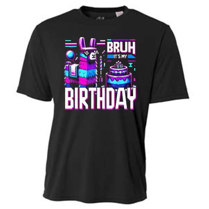 Bruh Its My Birthday Llama Pinata Family Party Bday Cooling Performance Crew T-Shirt