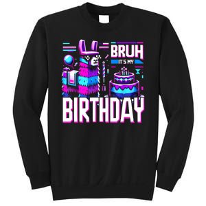 Bruh Its My Birthday Llama Pinata Family Party Bday Sweatshirt