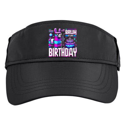 Bruh Its My Birthday Llama Pinata Family Party Bday Adult Drive Performance Visor