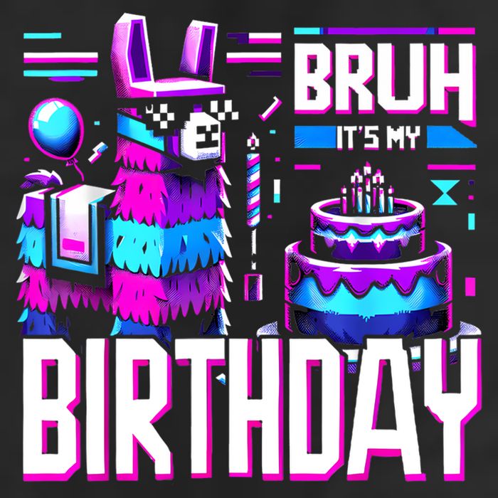 Bruh Its My Birthday Llama Pinata Family Party Bday Adult Drive Performance Visor