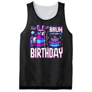 Bruh Its My Birthday Llama Pinata Family Party Bday Mesh Reversible Basketball Jersey Tank