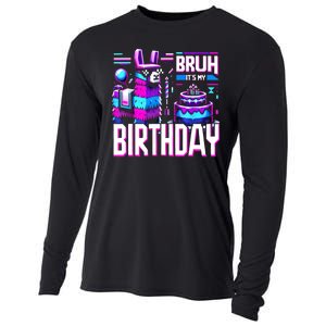 Bruh Its My Birthday Llama Pinata Family Party Bday Cooling Performance Long Sleeve Crew