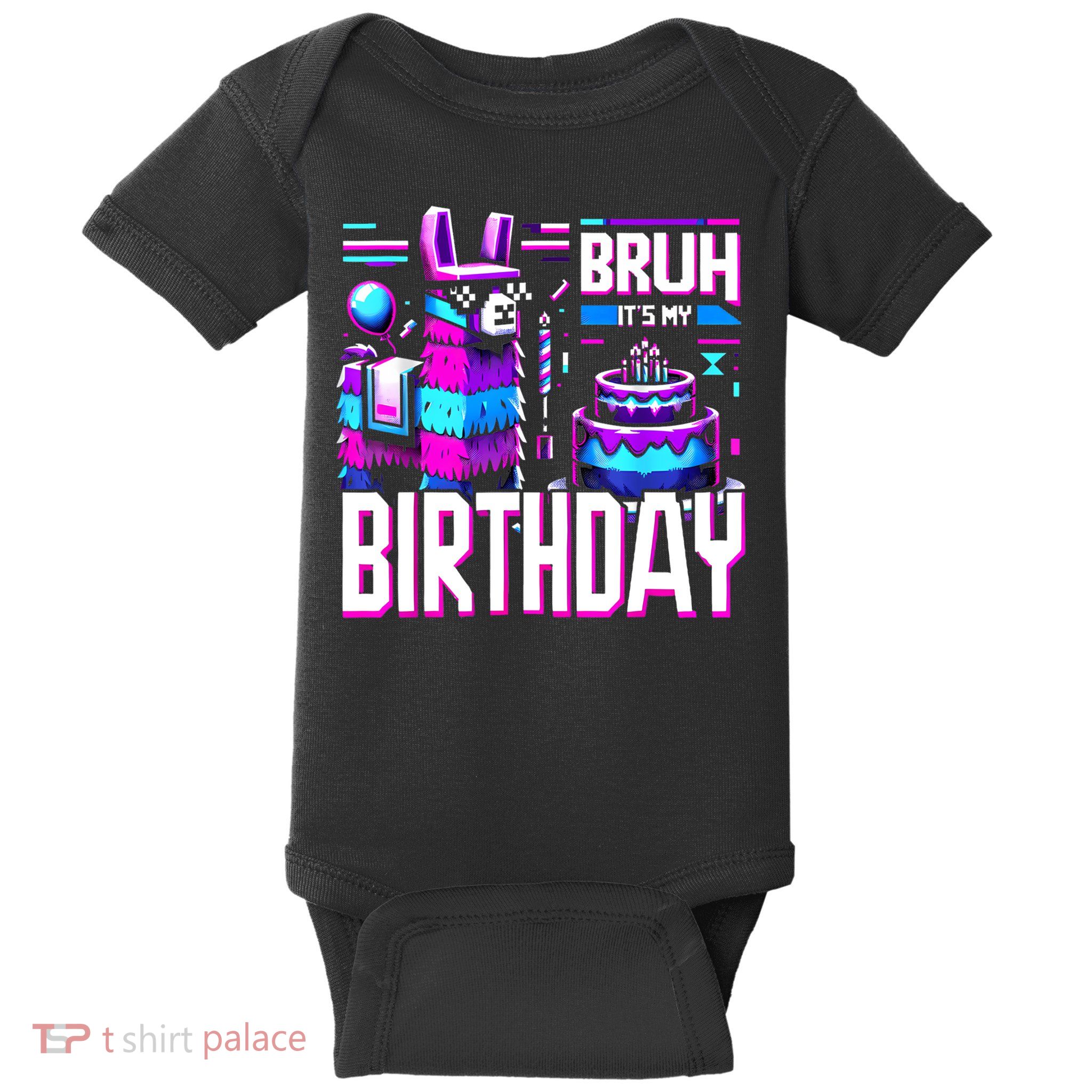 Bruh Its My Birthday Llama Pinata Family Party Bday Baby Bodysuit