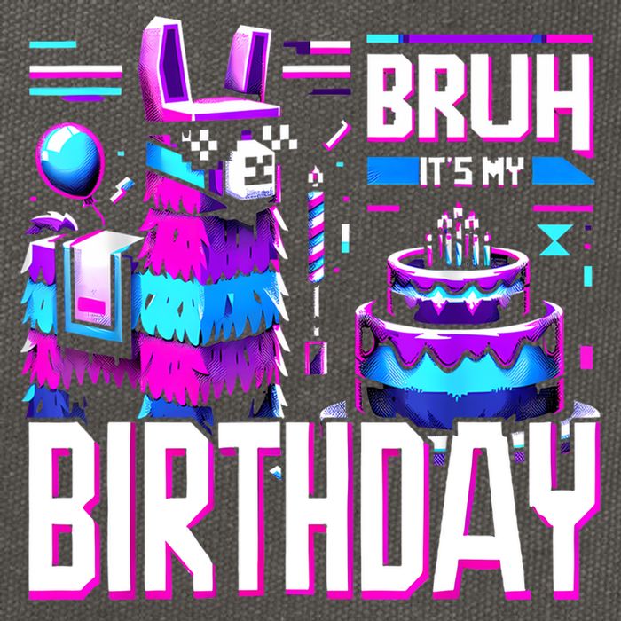 Bruh Its My Birthday Llama Pinata Family Party Bday Cotton Canvas Backpack