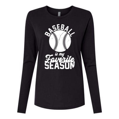 Baseball Is My Favorite Season Sport Lover Womens Cotton Relaxed Long Sleeve T-Shirt