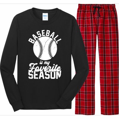 Baseball Is My Favorite Season Sport Lover Long Sleeve Pajama Set