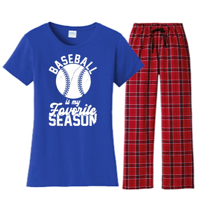 Baseball Is My Favorite Season Sport Lover Women's Flannel Pajama Set